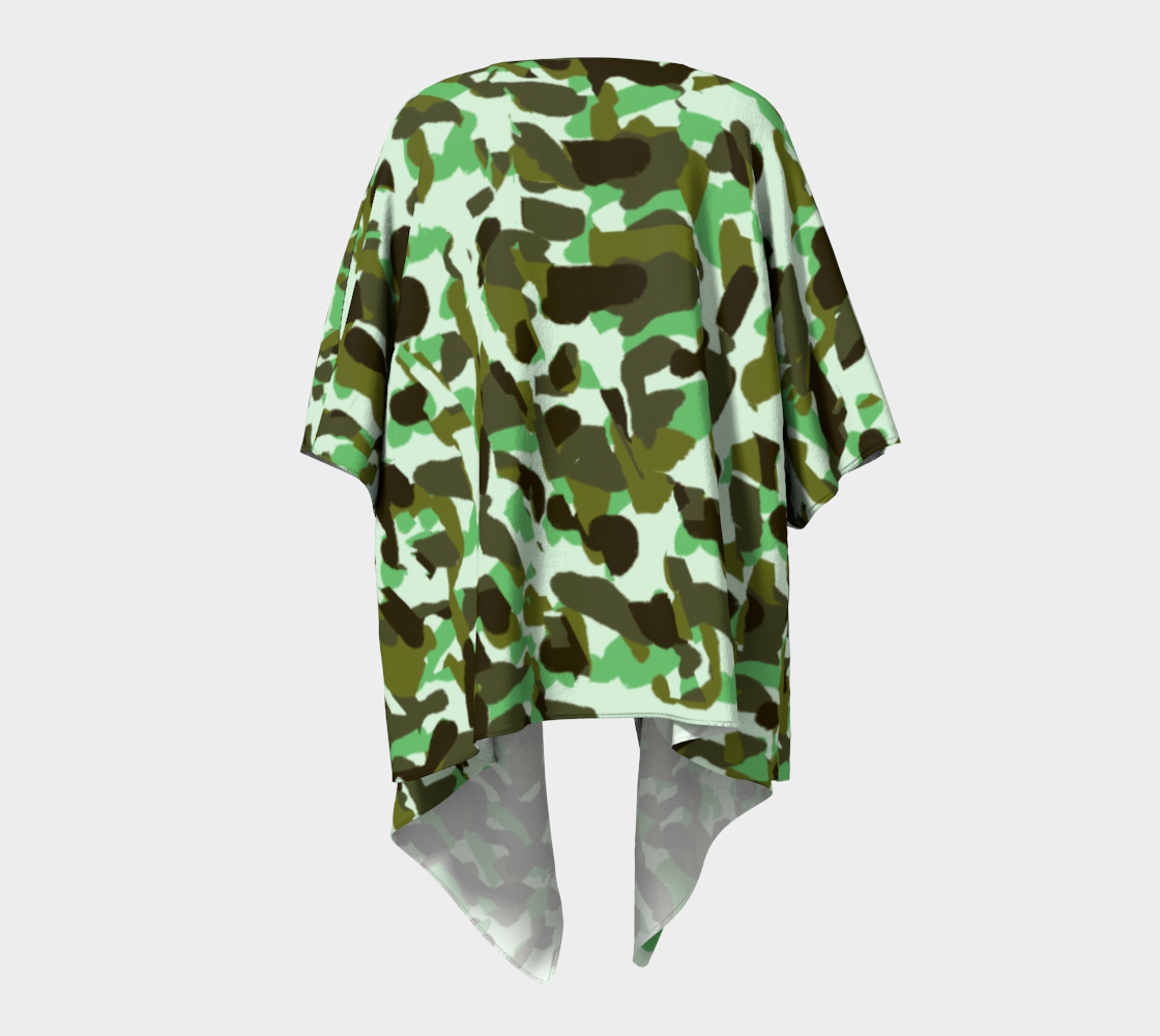 brownish green camo draped Kimono