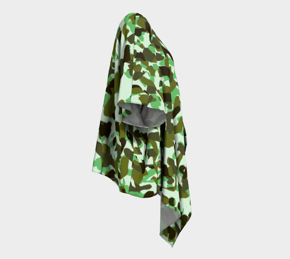 brownish green camo draped Kimono