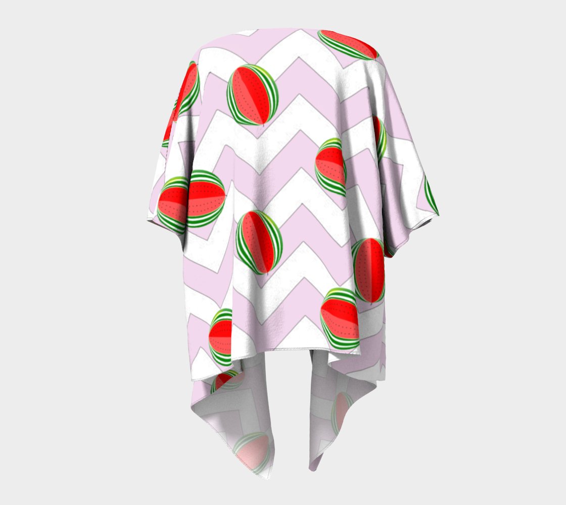 watermelon chevron draped Kimono