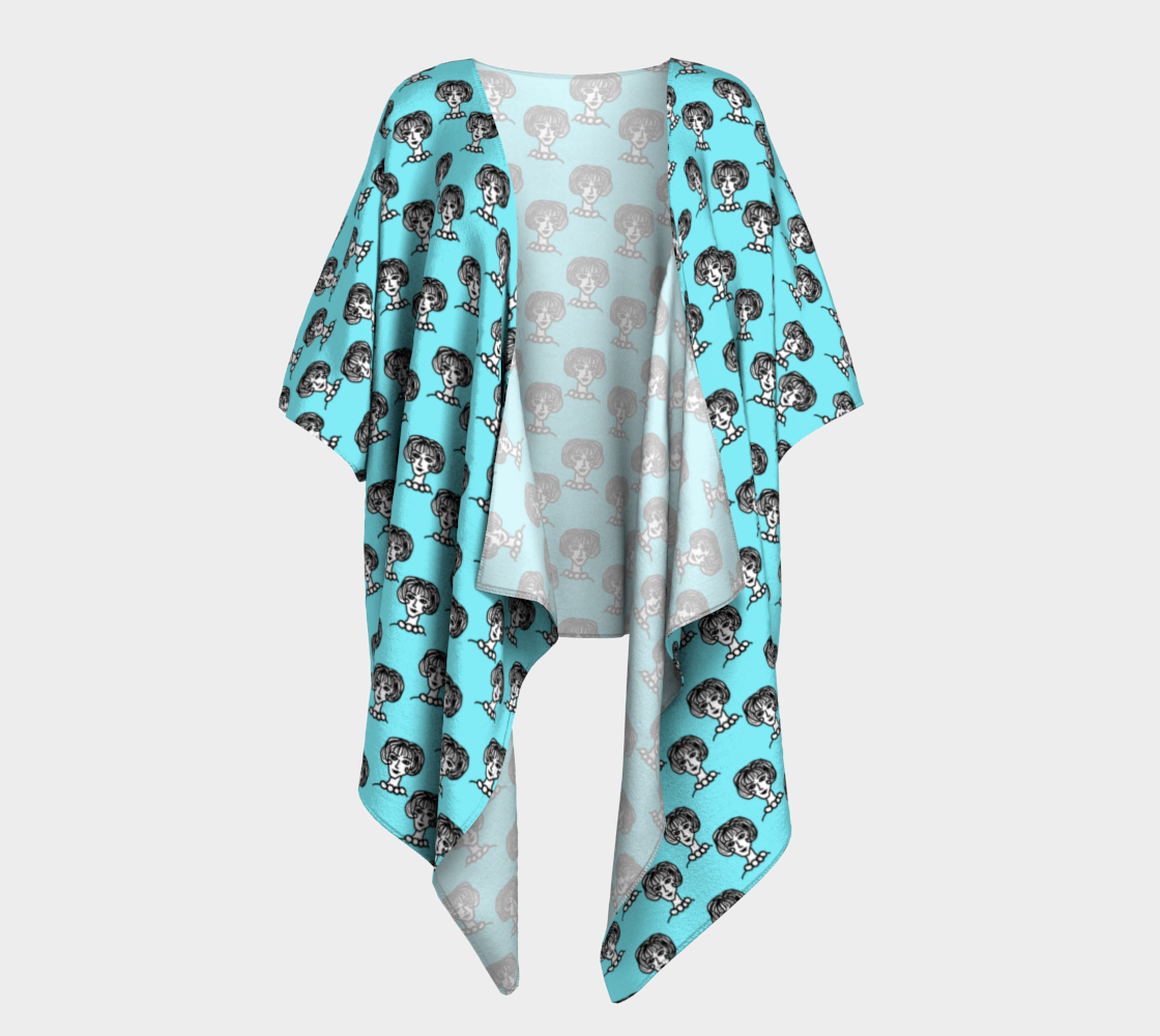 20s girl blue draped Kimono