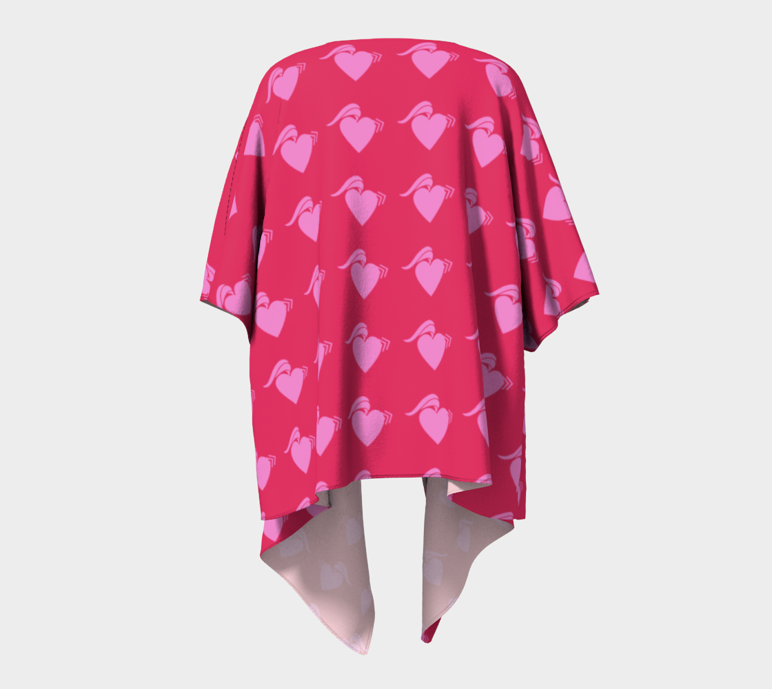 punk heart pink draped Kimono