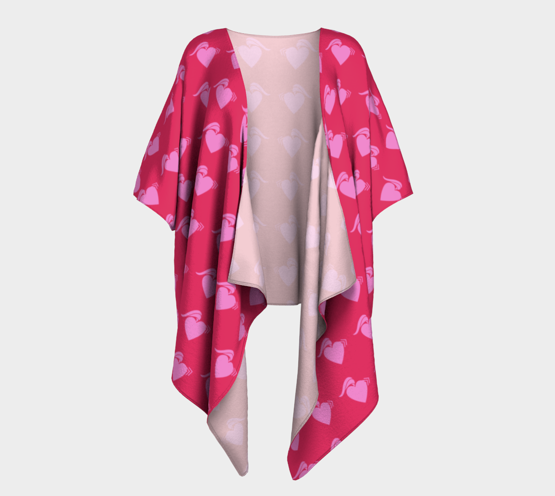 punk heart pink draped Kimono