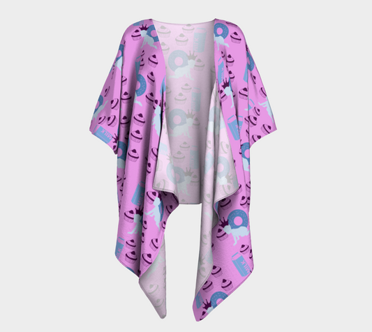 punk baby pink draped Kimono