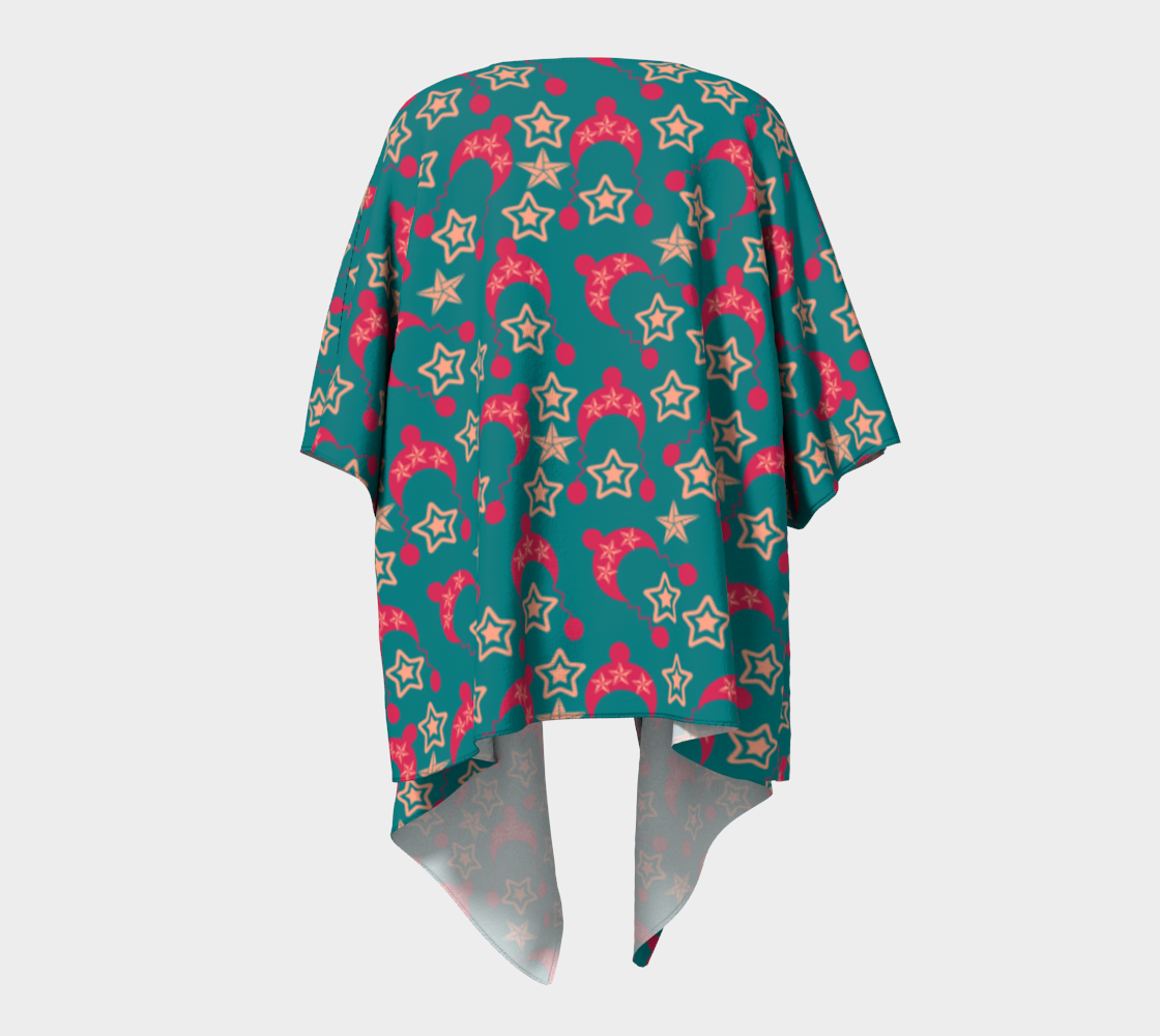 teal hats draped Kimono