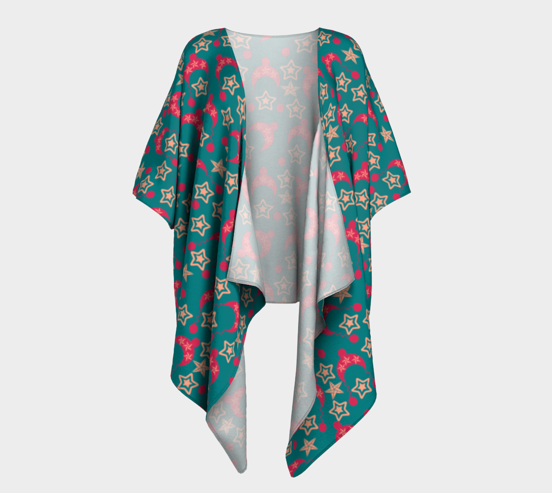 teal hats draped Kimono