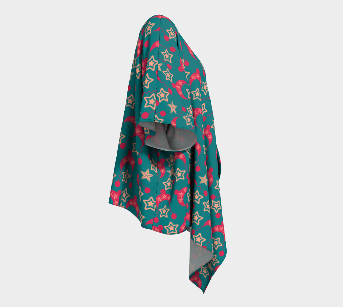 teal hats draped Kimono