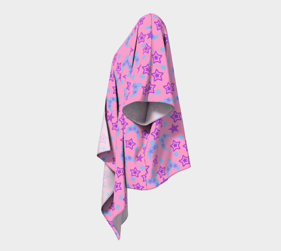 pink star blue hats draped Kimono