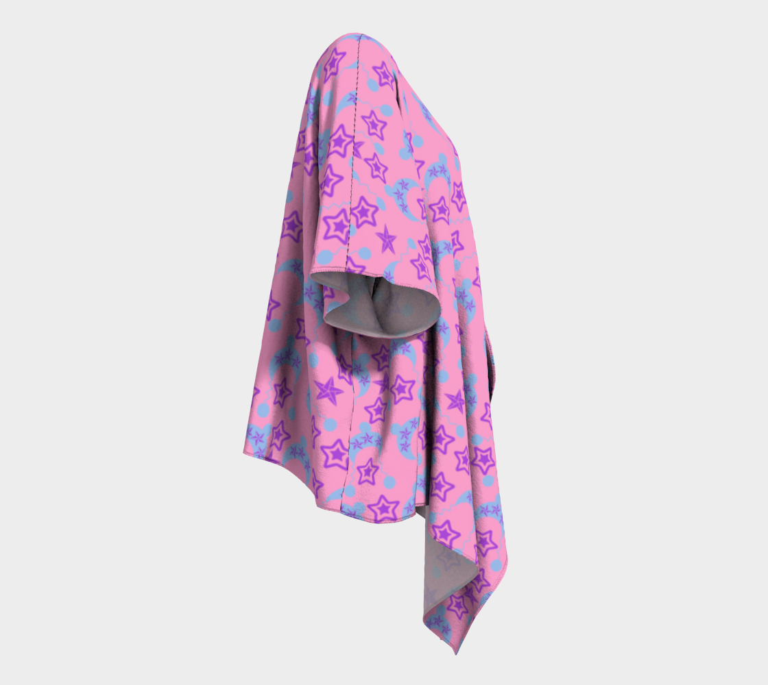 pink star blue hats draped Kimono