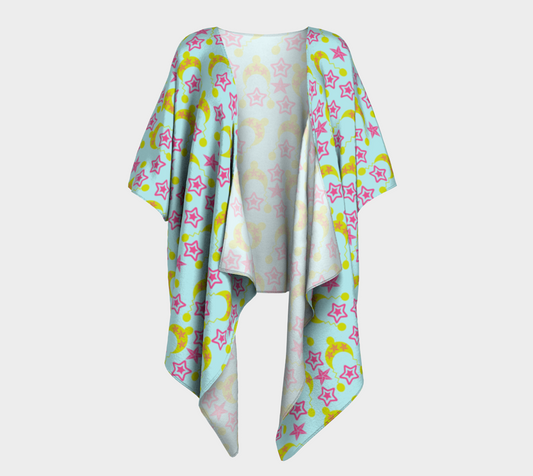 blue star yellow hats draped Kimono