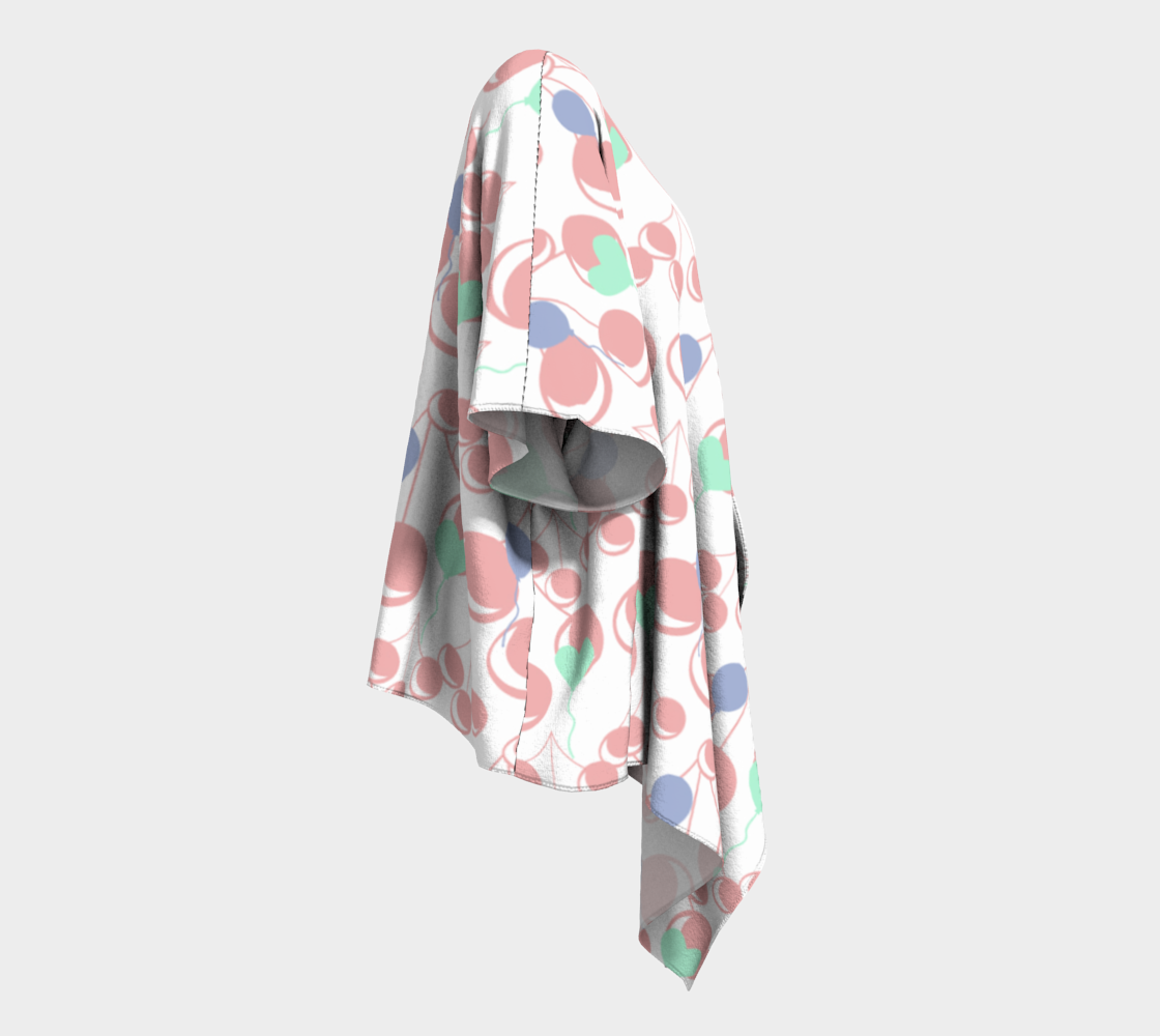 bubblegum cherry white draped Kimono