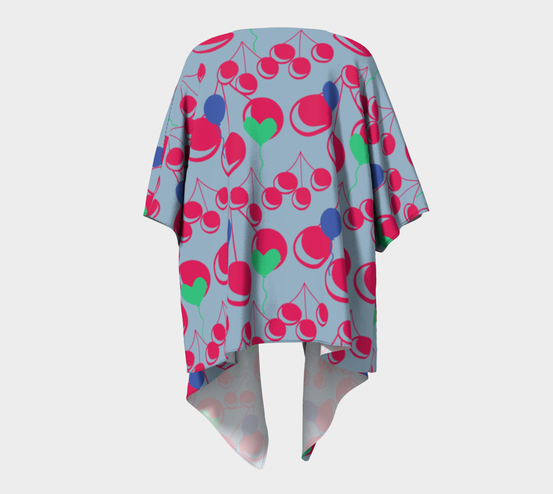 bubblegum cherry blue draped Kimono