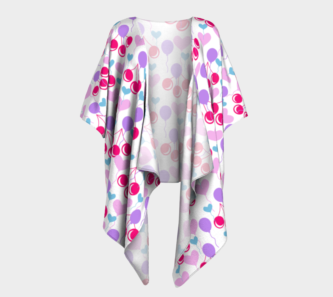 pastel cherries draped Kimono