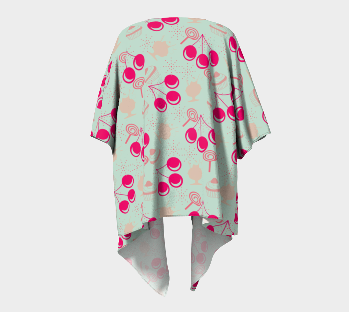 bubblegum cherry draped Kimono