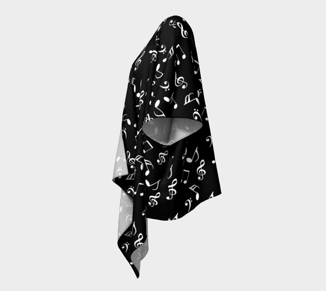 black music notes draped Kimono