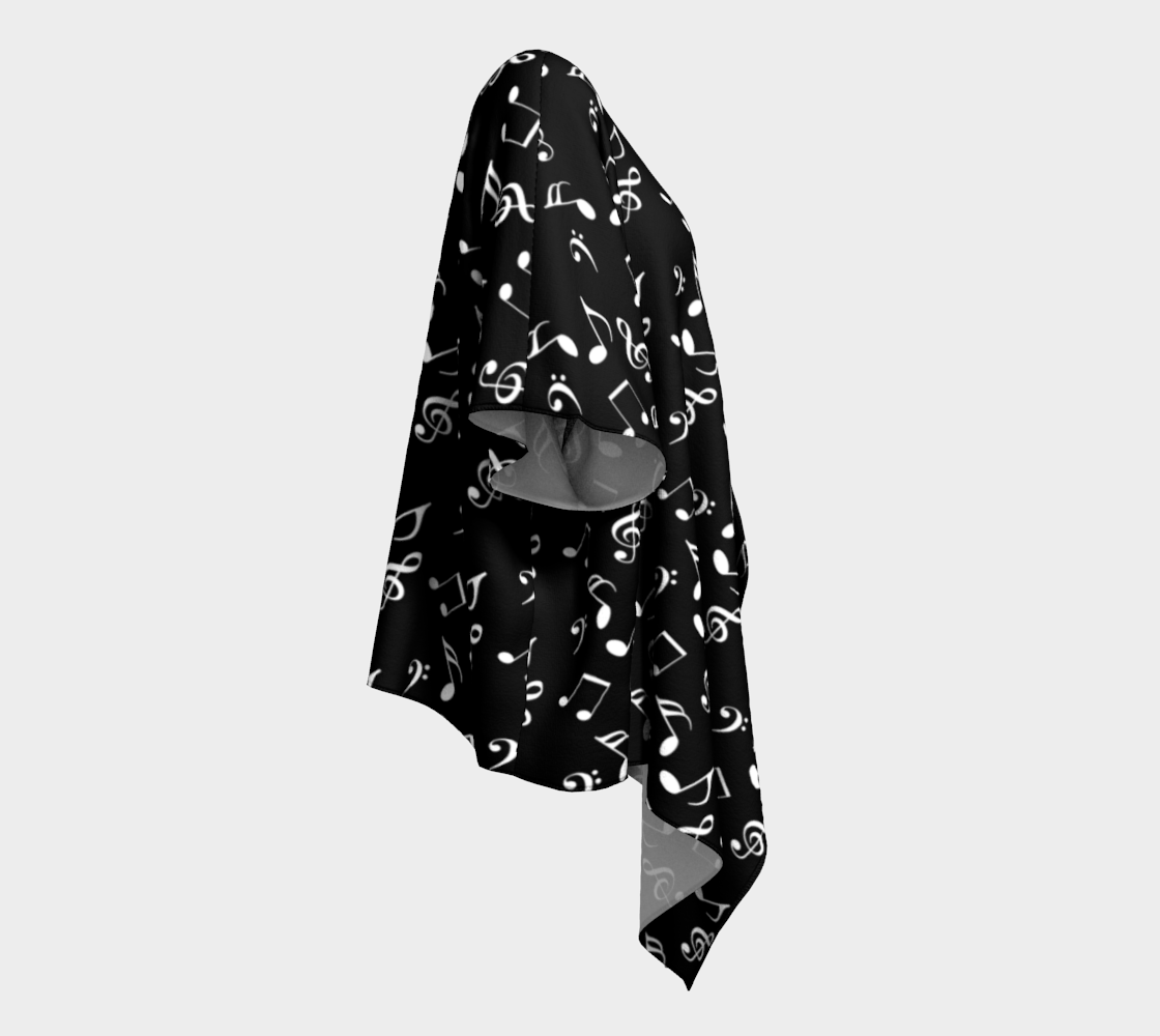 black music notes draped Kimono