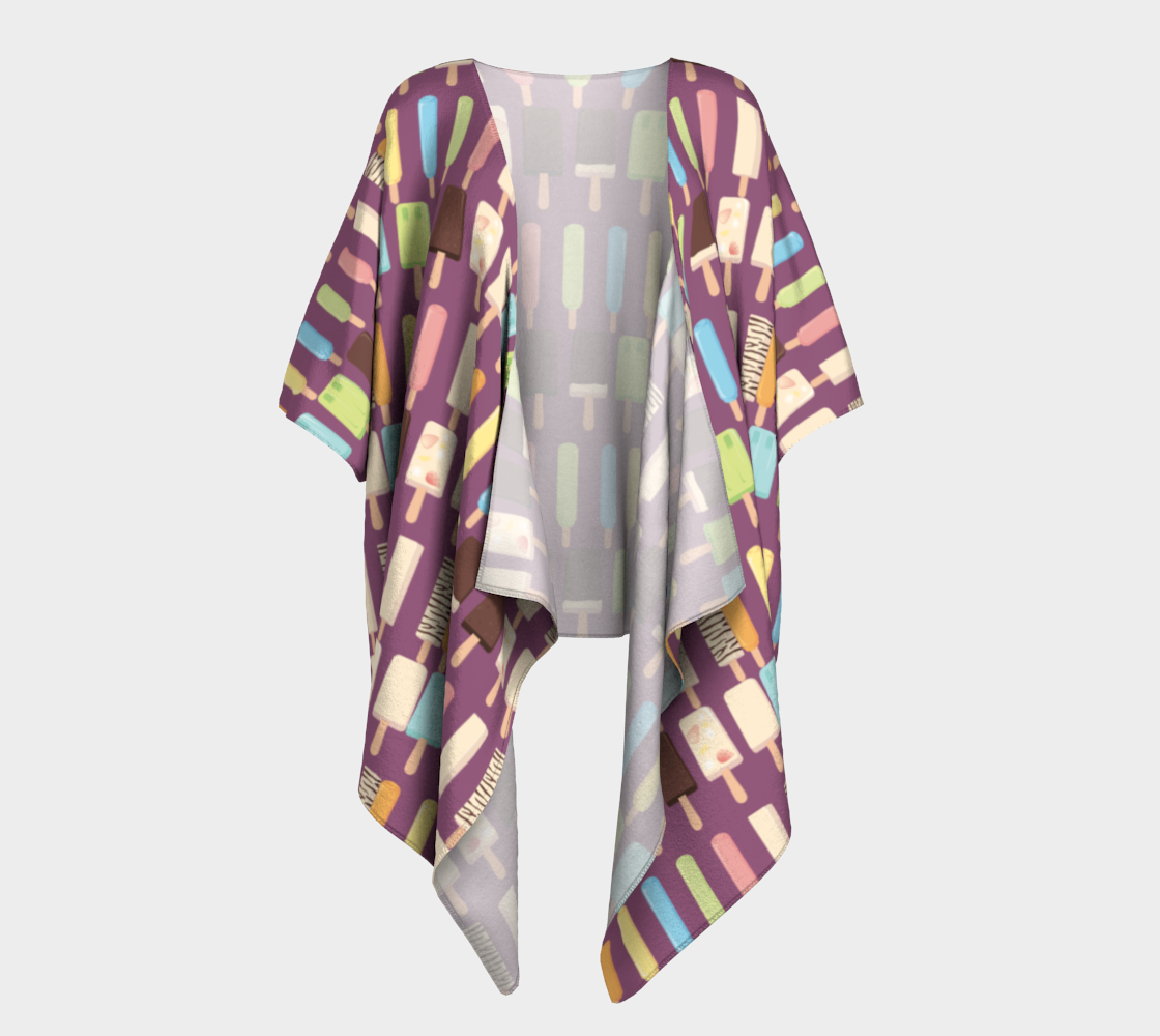 candy popsicles purple draped Kimono