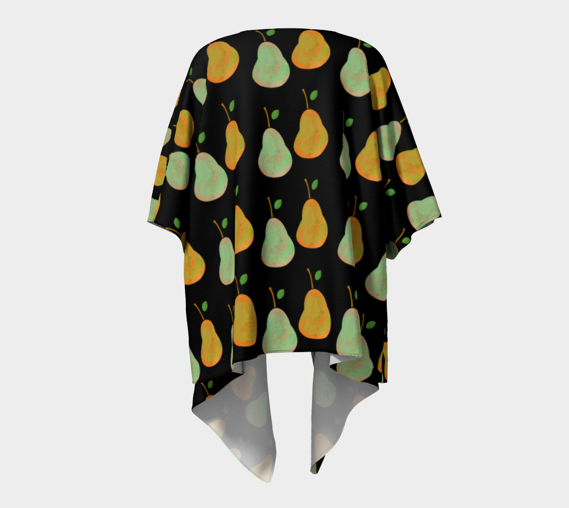 pears black draped Kimono