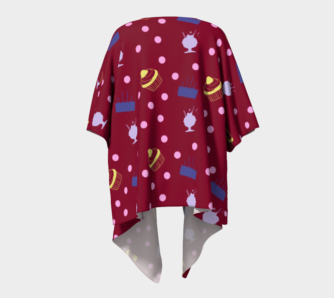 cakes and sundaes red draped Kimono