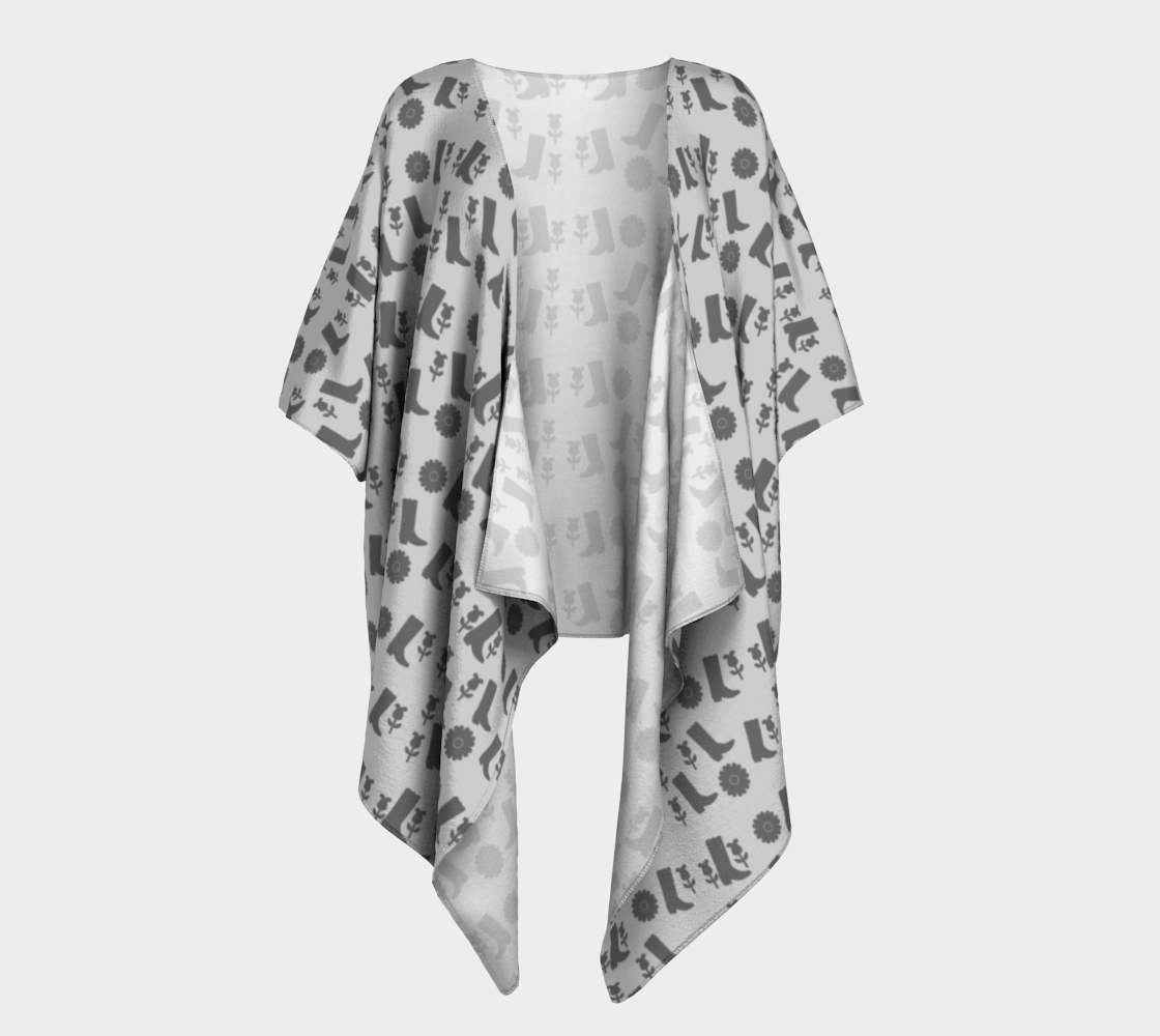 boots grey draped Kimono