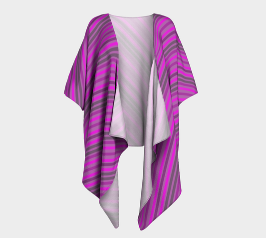 pink violet diagonal lines draped Kimono