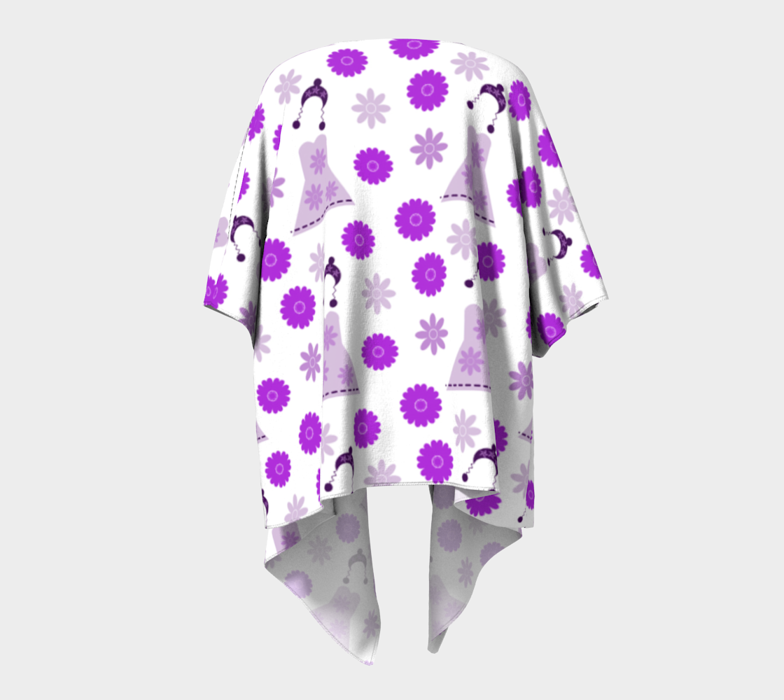 lilac dress on white draped Kimono