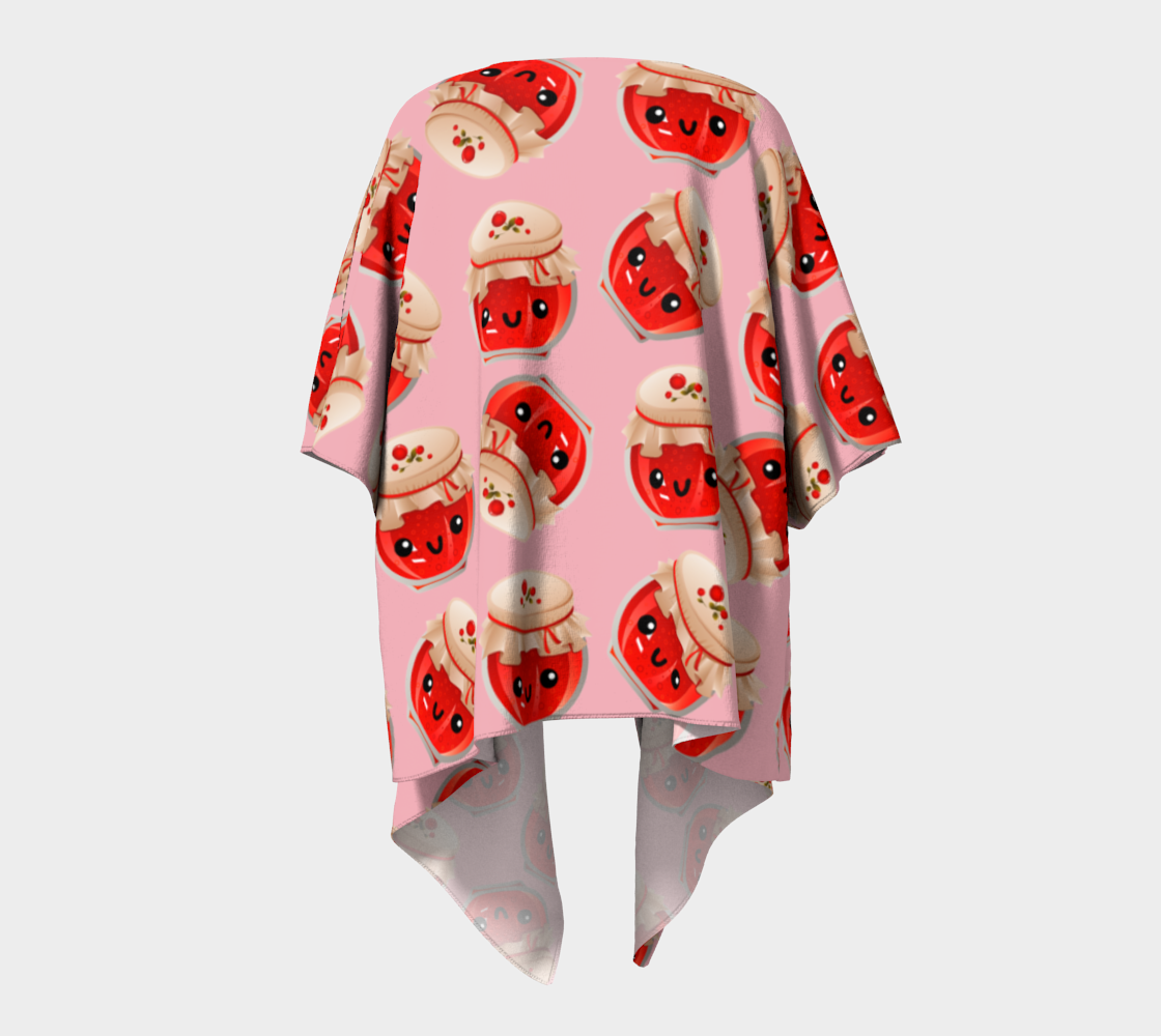 kawaii jam jar pattern pink draped Kimono