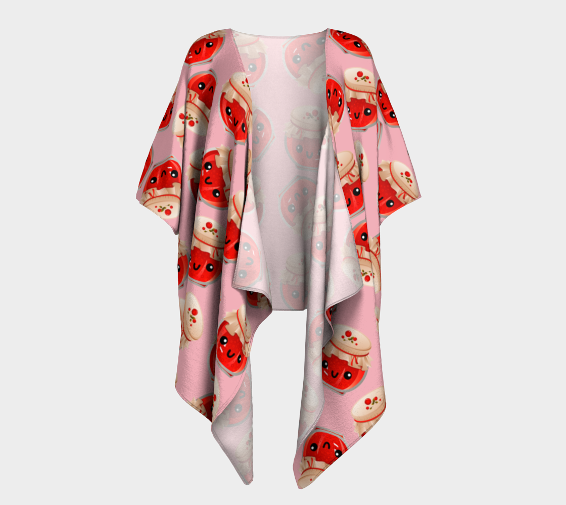 kawaii jam jar pattern pink draped Kimono