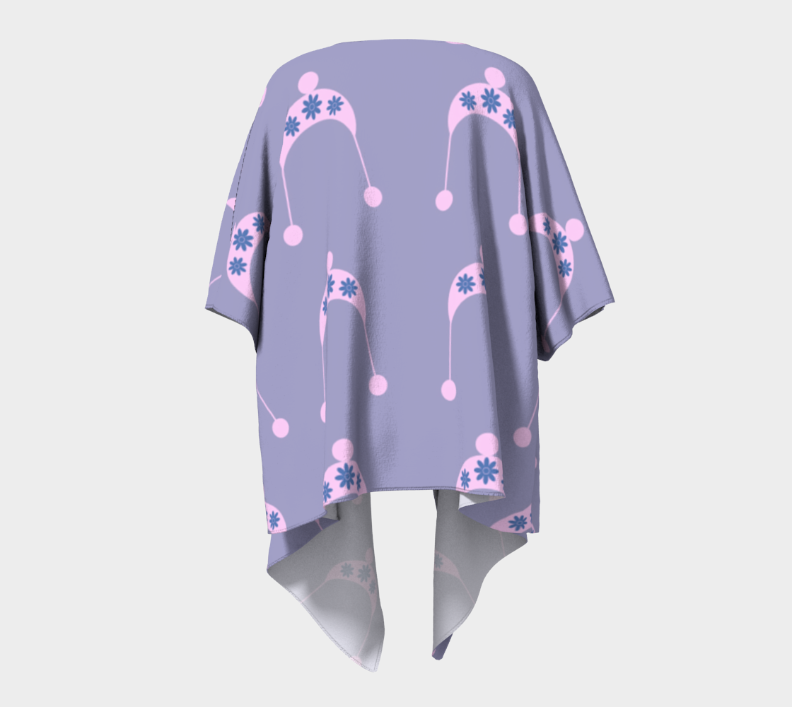 pink hat draped Kimono