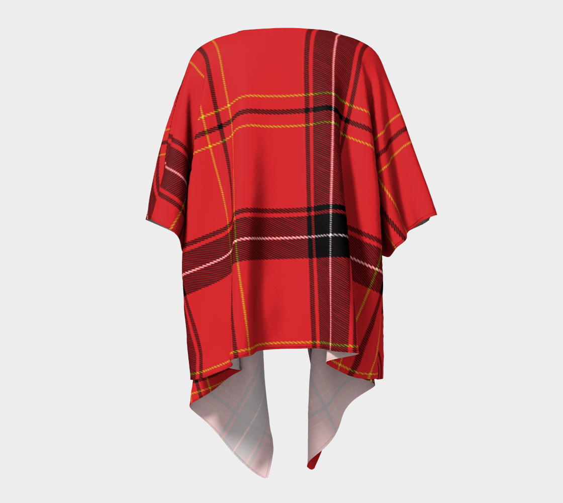 red plaid draped Kimono