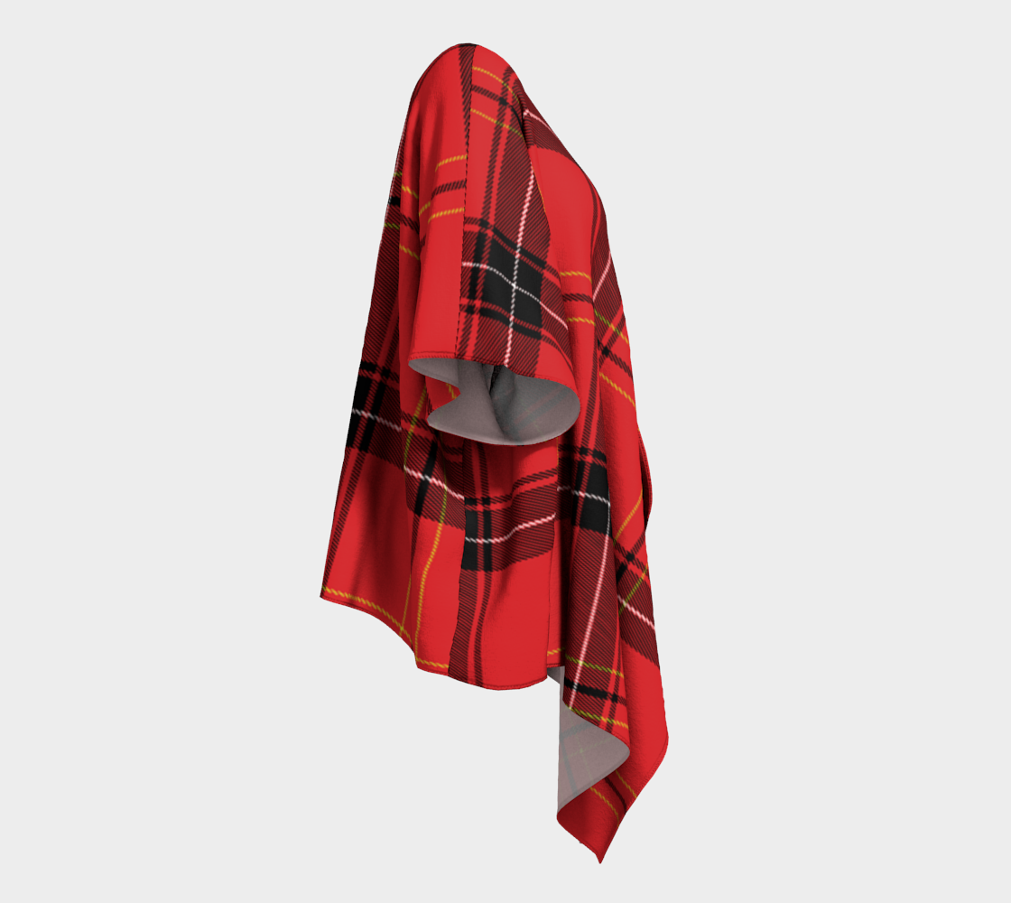 red plaid draped Kimono