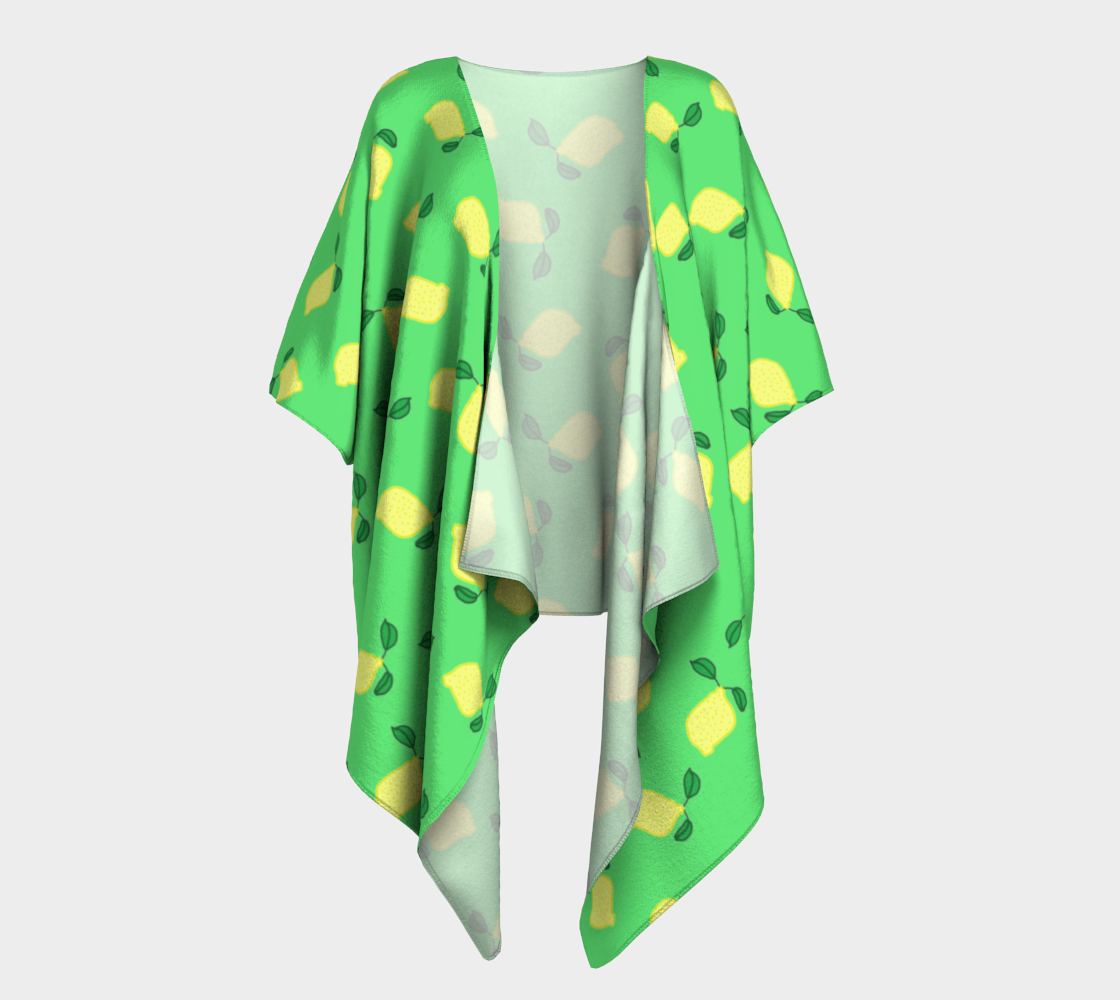 lemons green draped Kimono