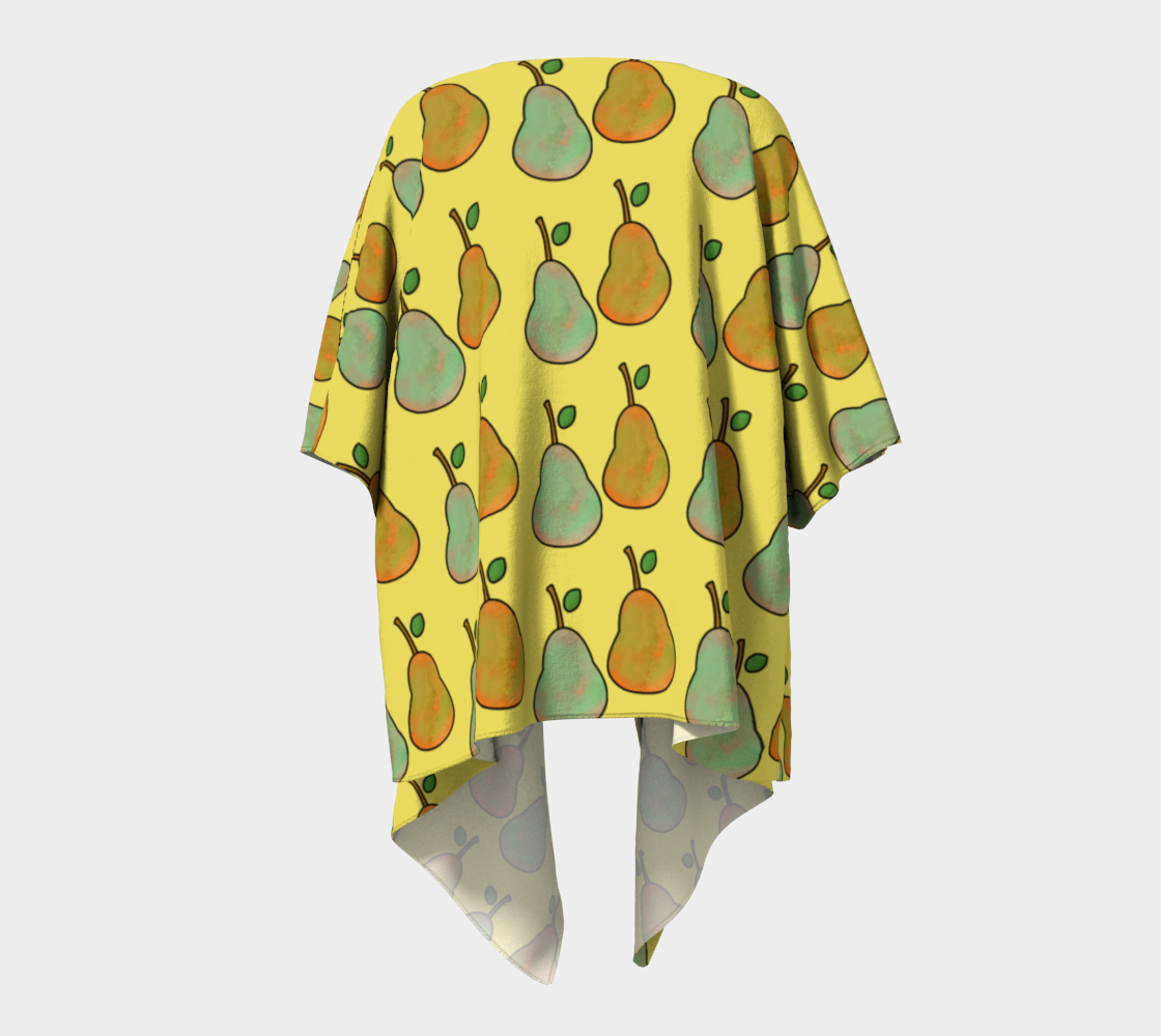 pears yellow draped Kimono