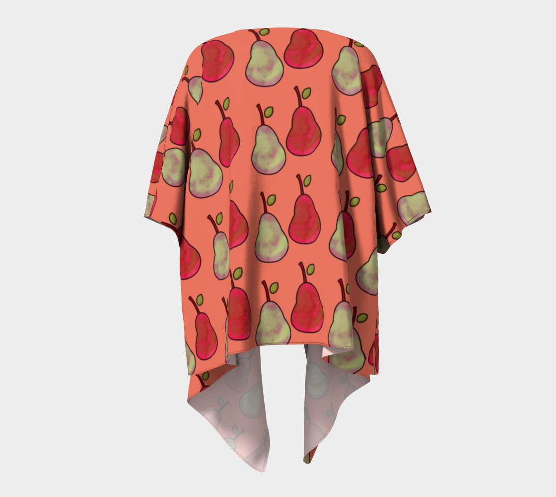 pears red draped Kimono