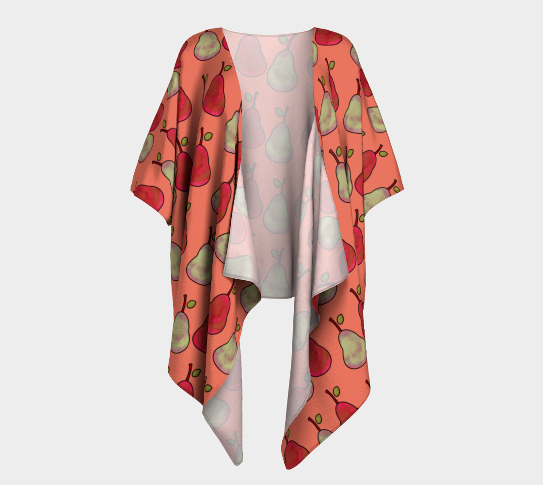 pears red draped Kimono