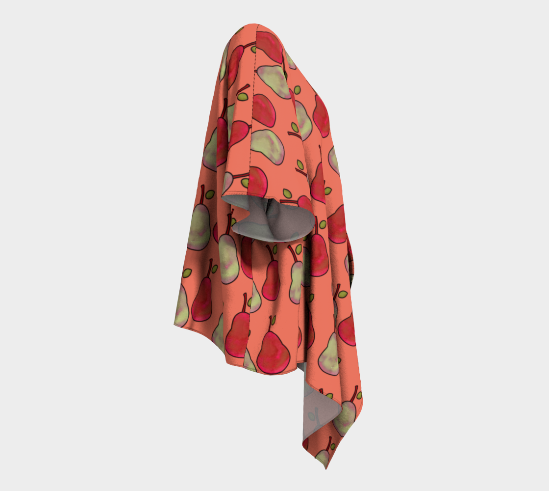 pears red draped Kimono