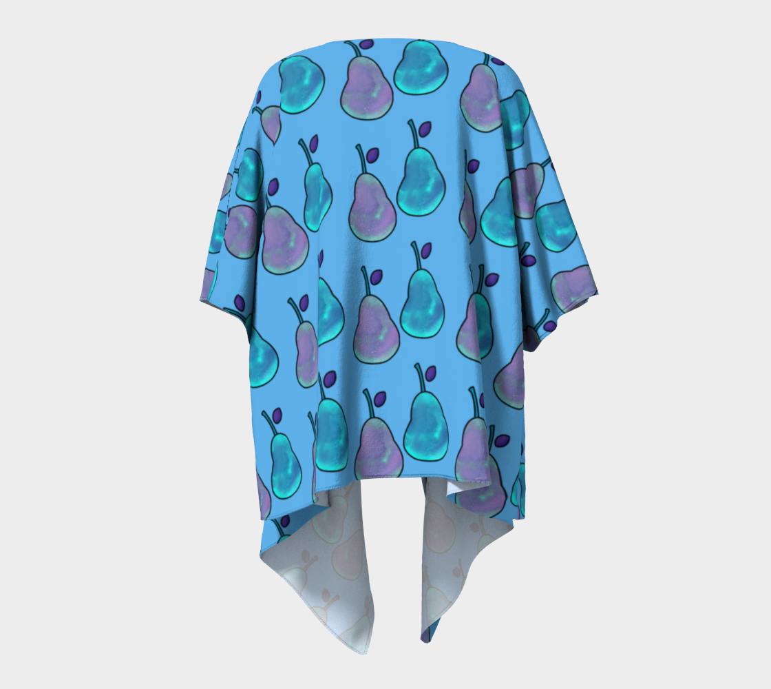 pears aqua draped Kimono