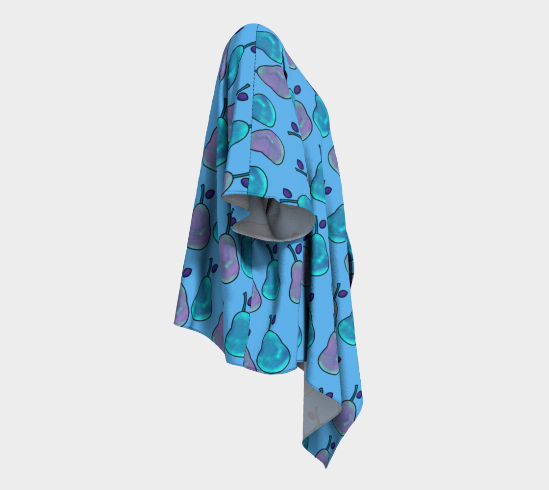 pears aqua draped Kimono