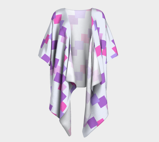 geometric squares draped Kimono