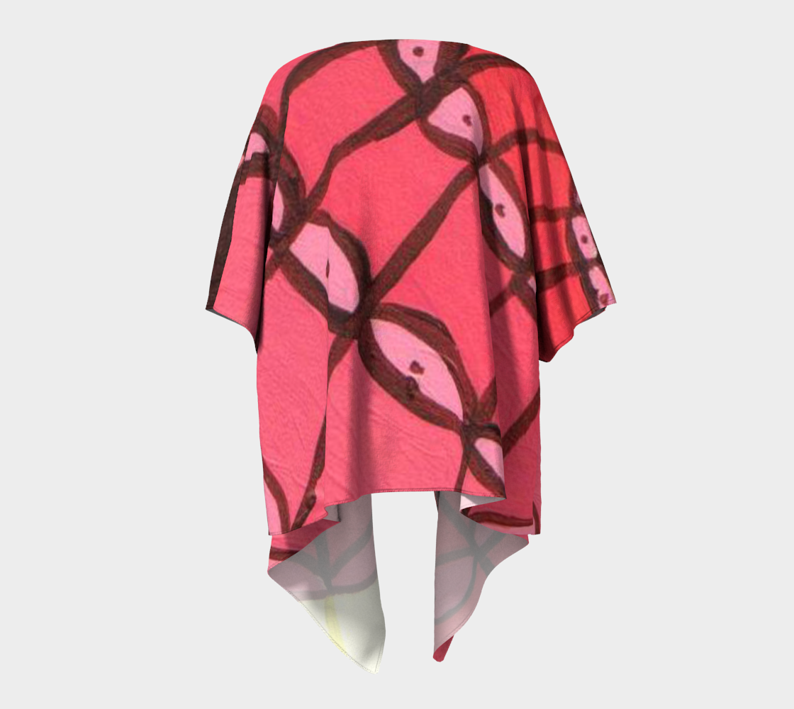 red fan draped Kimono