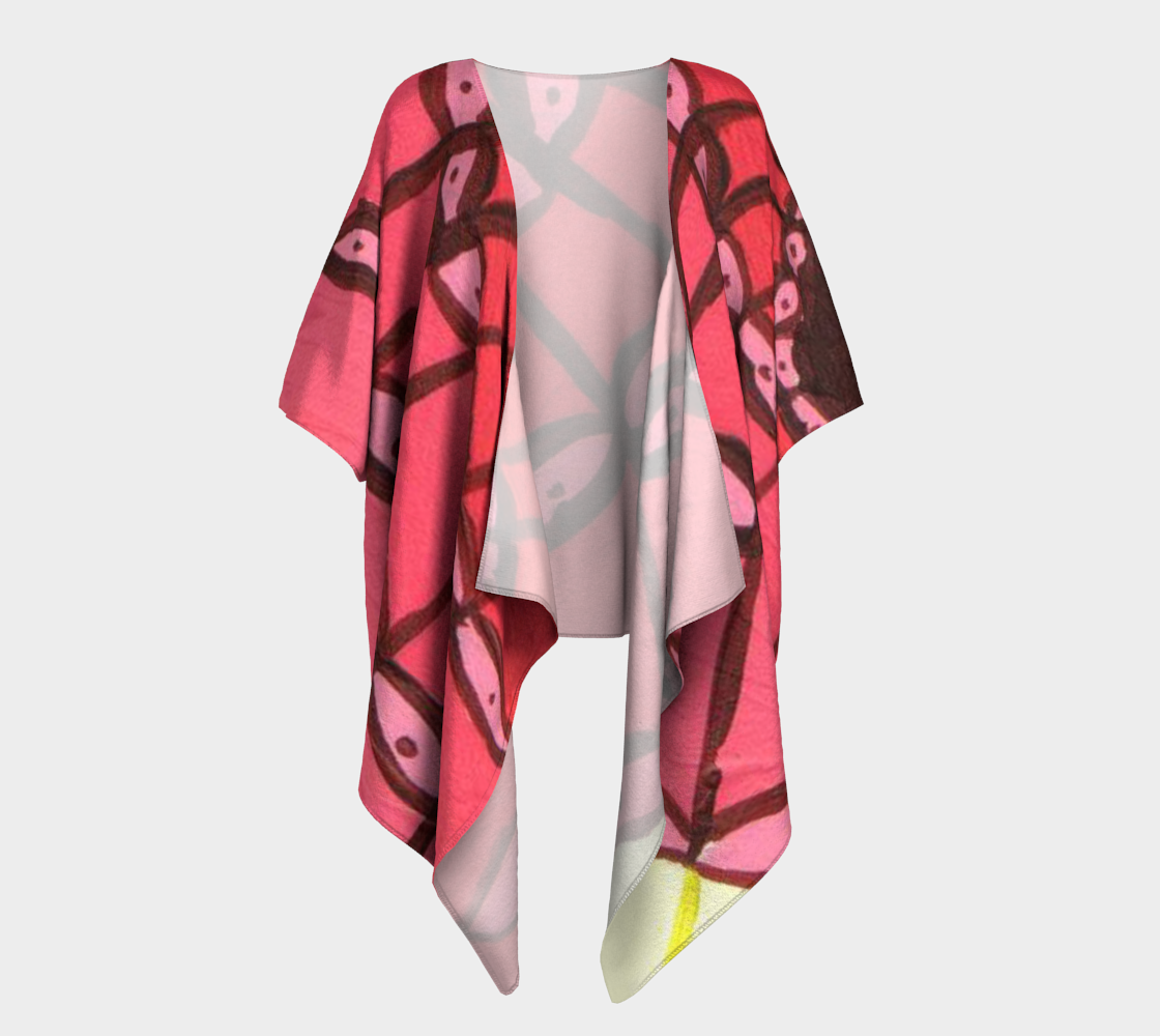 red fan draped Kimono