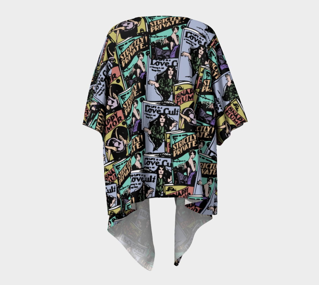 comic books pattern draped Kimono