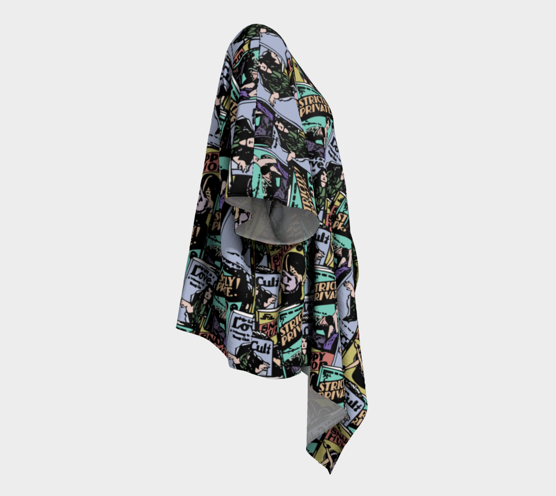 comic books pattern draped Kimono