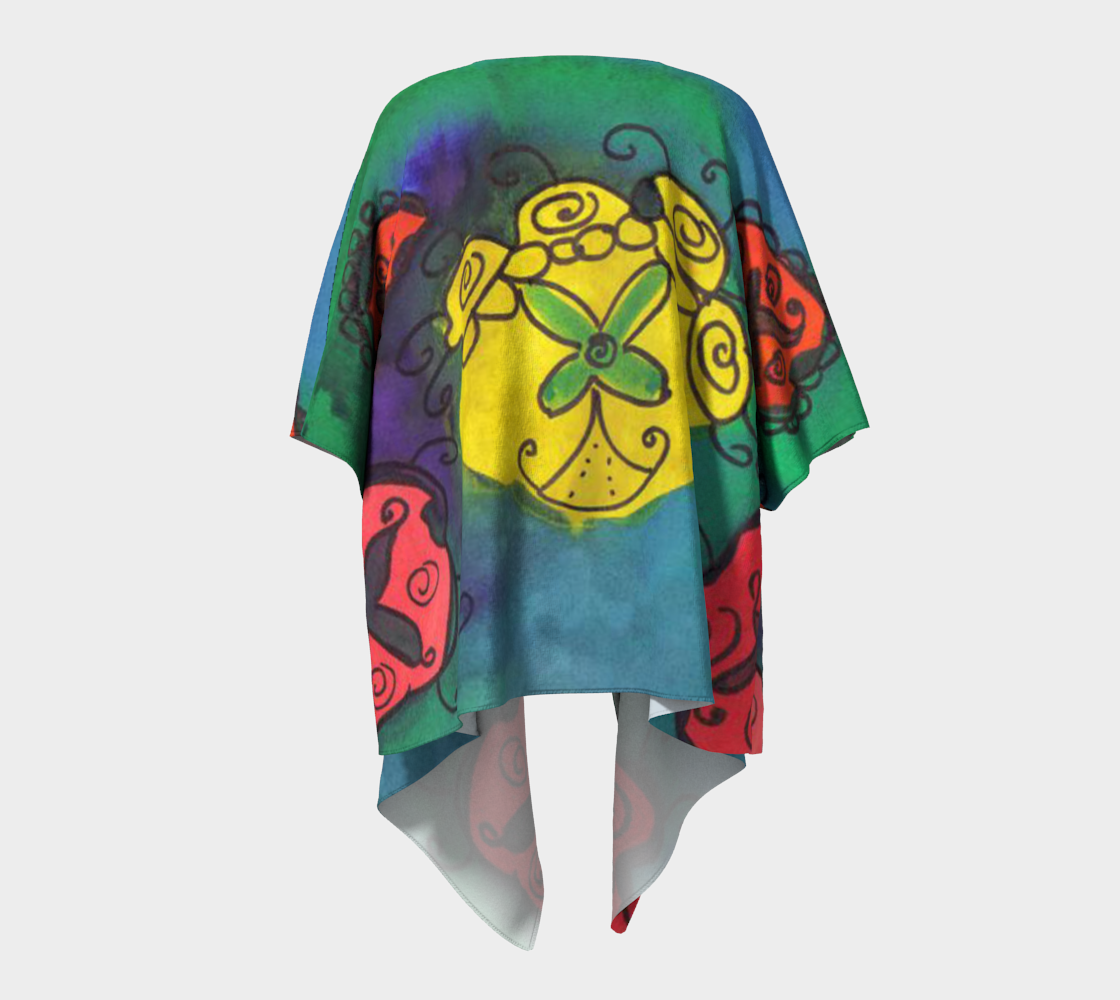 cross flowers draped Kimono