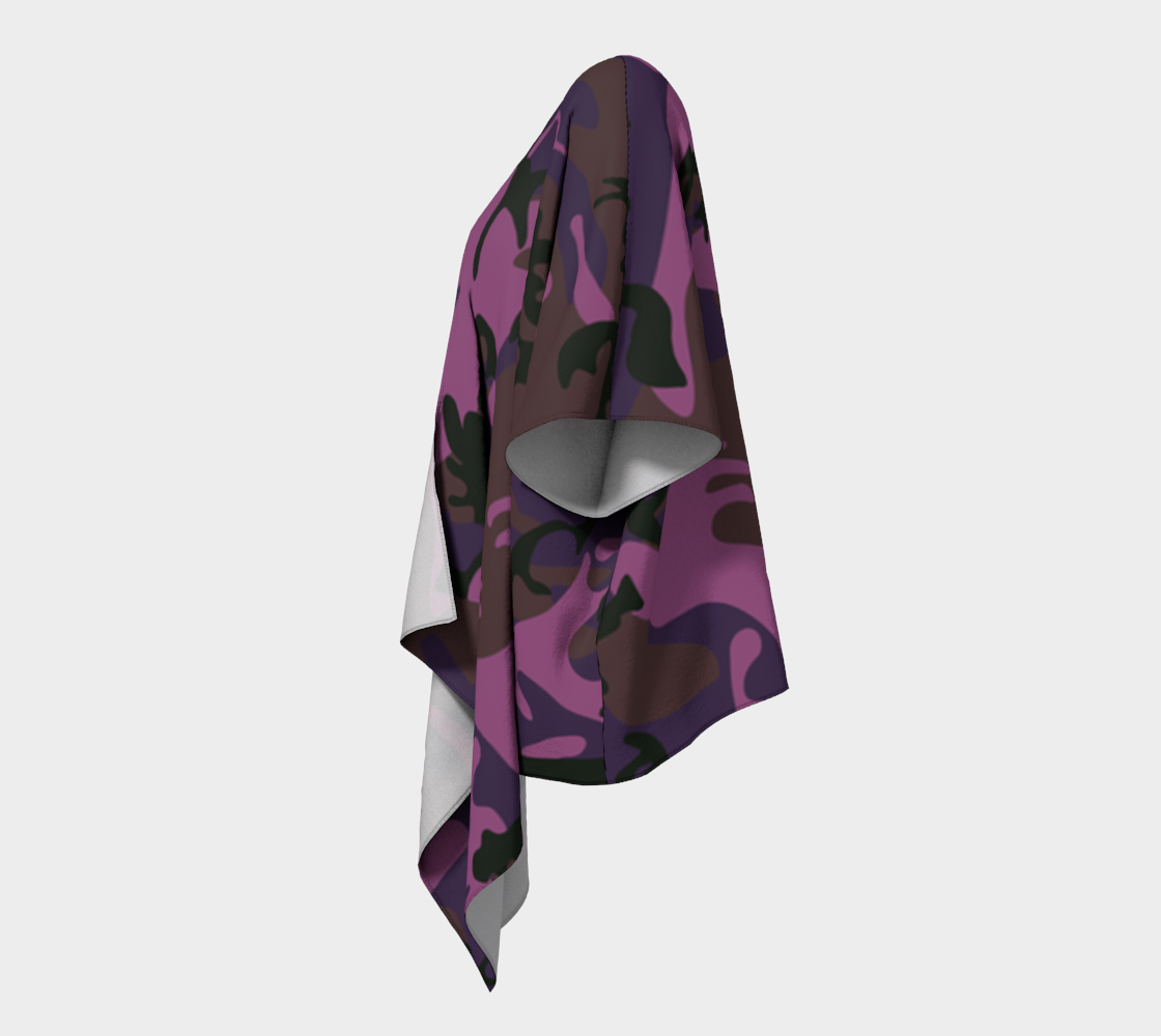 Camouflage violet draped Kimono