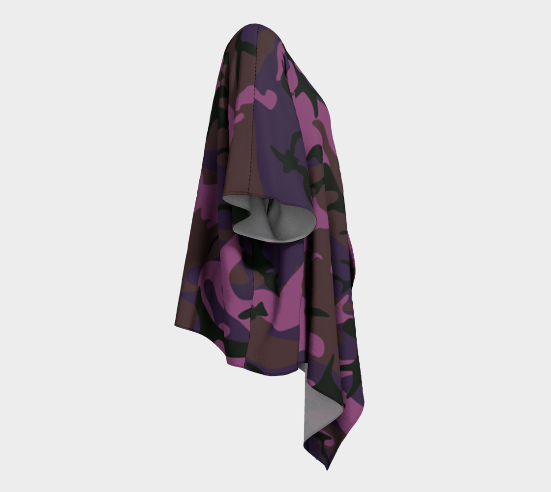 Camouflage violet draped Kimono