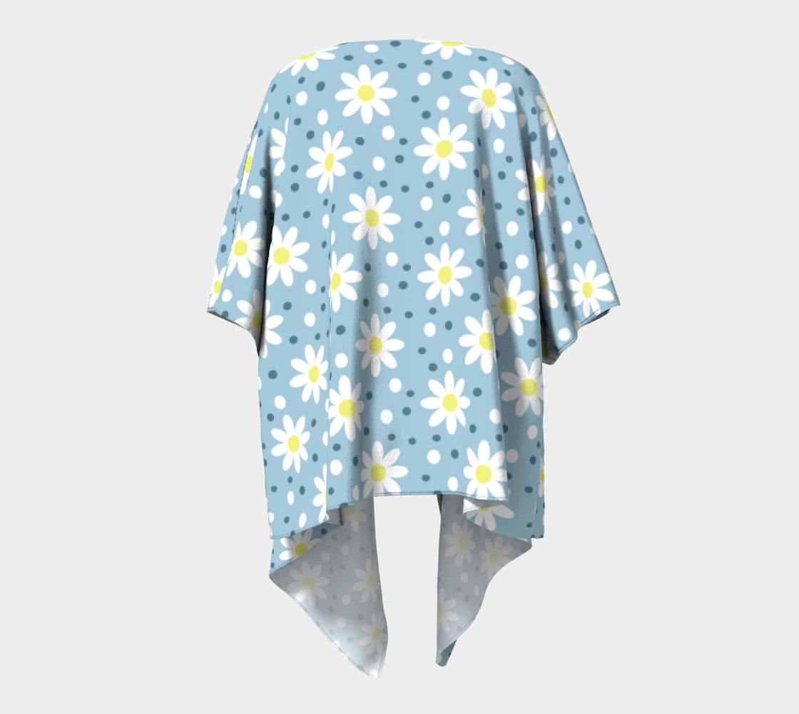 daisy dots light blue draped Kimono