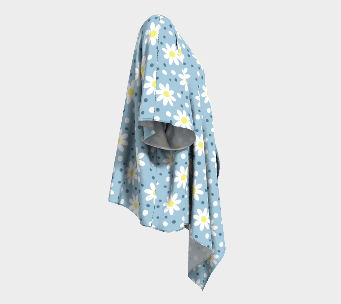 daisy dots light blue draped Kimono