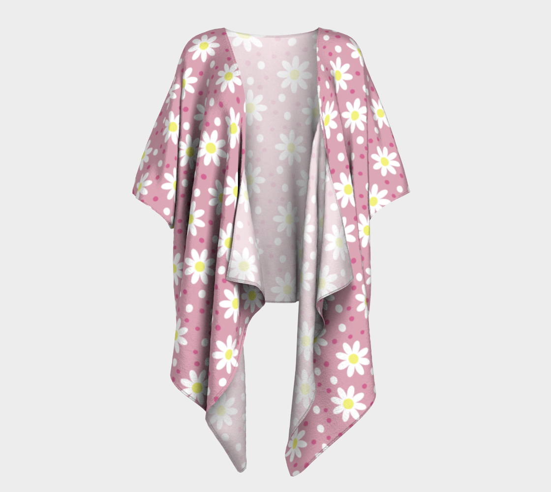 daisy dots pink draped Kimono