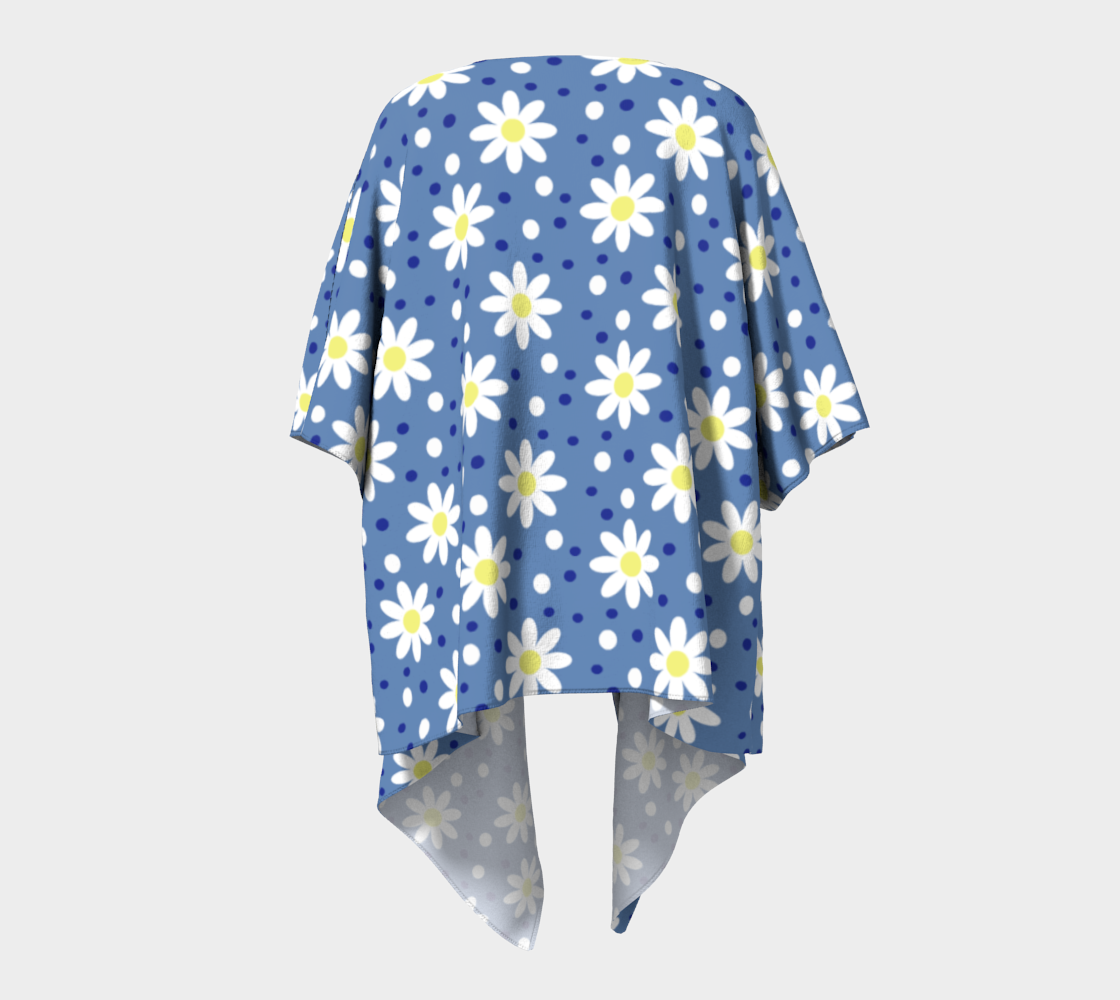 daisy dots blue draped Kimono