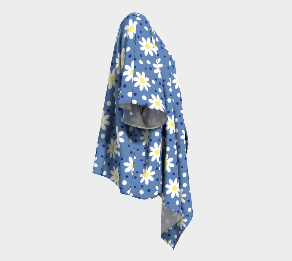 daisy dots blue draped Kimono